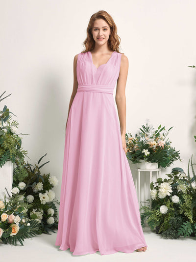 Carlyna Robe de demoiselle d'honneur Trapèze Col coeur Longueur ras du sol Rose Bonbon #couleur_rose-bonbon