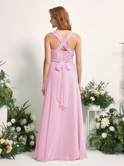 Carlyna Robe de demoiselle d'honneur Trapèze Col coeur Longueur ras du sol Rose Bonbon #couleur_rose-bonbon