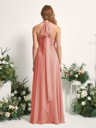Carlyna Robe de demoiselle d'honneur Trapèze Col coeur Longueur ras du sol Rose Champagne #couleur_rose-champagne