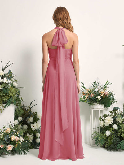 Carlyna Robe de demoiselle d'honneur Trapèze Col coeur Longueur ras du sol Rose Du Désert #couleur_rose-du-d-sert