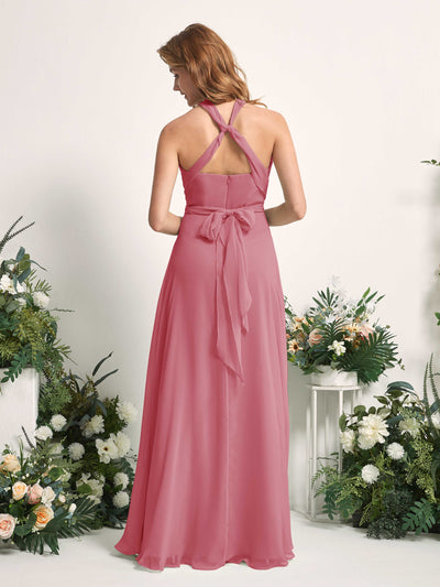 Carlyna Robe de demoiselle d'honneur Trapèze Col coeur Longueur ras du sol Rose Du Désert #couleur_rose-du-d-sert