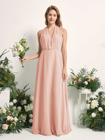 Carlyna Robe de demoiselle d'honneur Trapèze Col coeur Longueur ras du sol Rose Perle #couleur_rose-perle