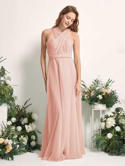 Carlyna Robe de demoiselle d'honneur Trapèze Col coeur Longueur ras du sol Rose Perle #couleur_rose-perle