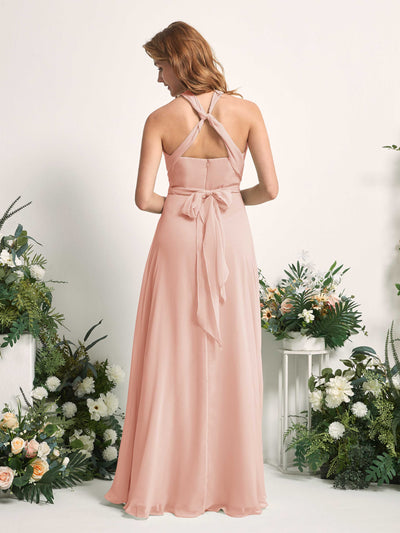 Carlyna Robe de demoiselle d'honneur Trapèze Col coeur Longueur ras du sol Rose Perle #couleur_rose-perle