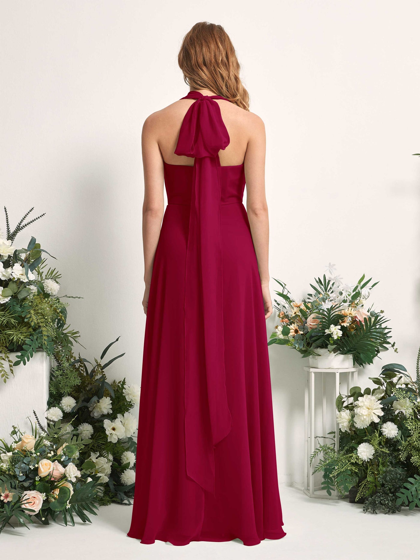 Carlyna Robe de demoiselle d'honneur Trapèze Col coeur Longueur ras du sol Rouge Bouffon #couleur_rouge-bouffon