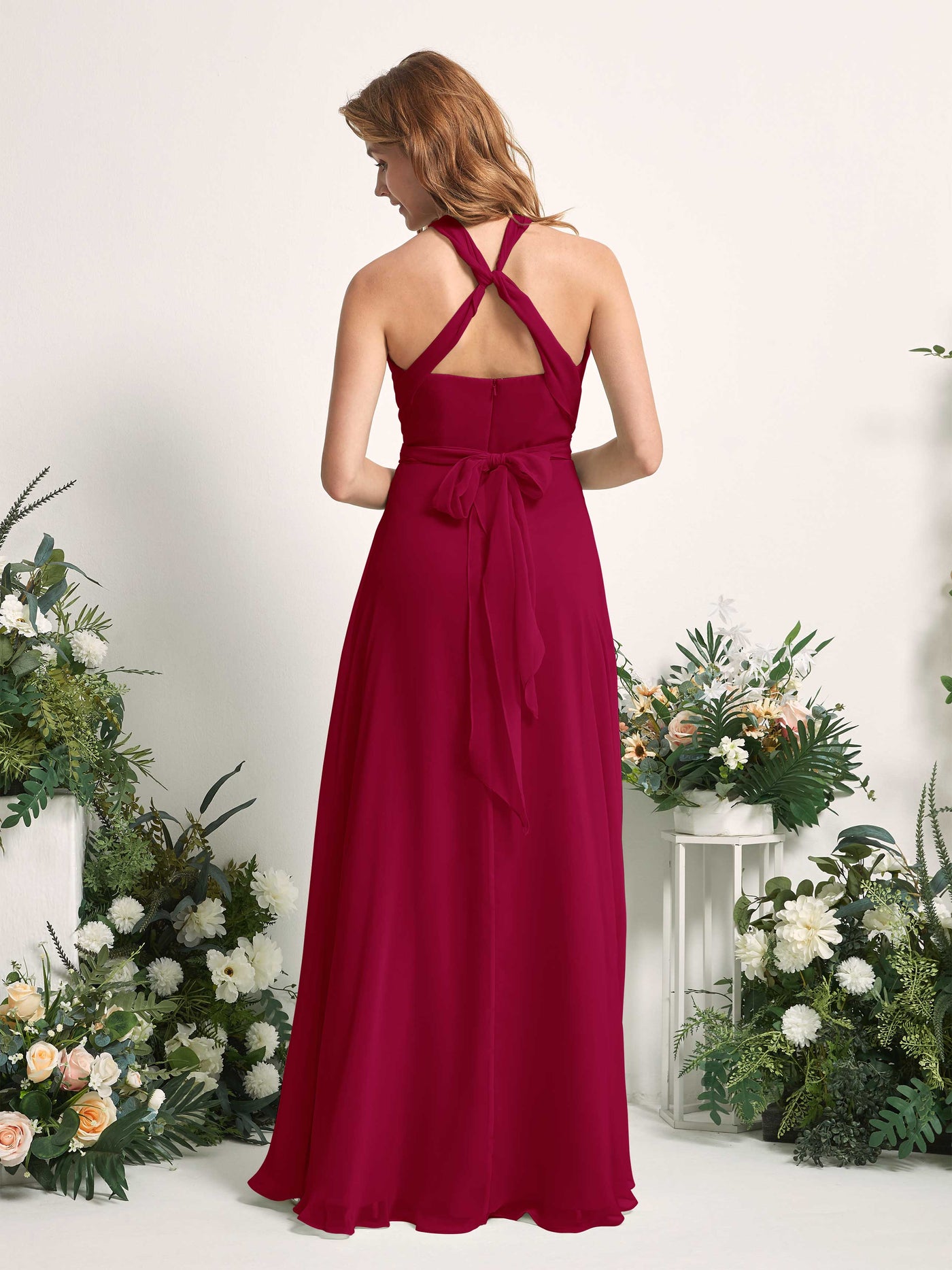 Carlyna Robe de demoiselle d'honneur Trapèze Col coeur Longueur ras du sol Rouge Bouffon #couleur_rouge-bouffon