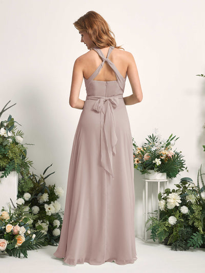 Carlyna Robe de demoiselle d'honneur Trapèze Col coeur Longueur ras du sol Taupe #couleur_taupe