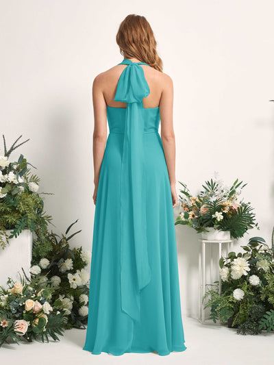 Carlyna Robe de demoiselle d'honneur Trapèze Col coeur Longueur ras du sol Turquoise #couleur_turquoise
