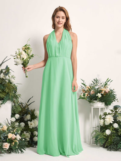 Carlyna Robe de demoiselle d'honneur Trapèze Col coeur Longueur ras du sol Vert Menthe #couleur_vert-menthe