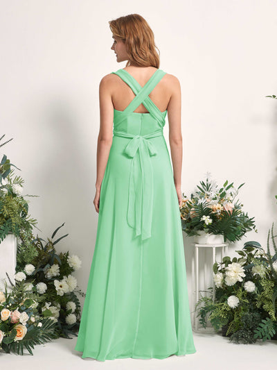 Carlyna Robe de demoiselle d'honneur Trapèze Col coeur Longueur ras du sol Vert Menthe #couleur_vert-menthe