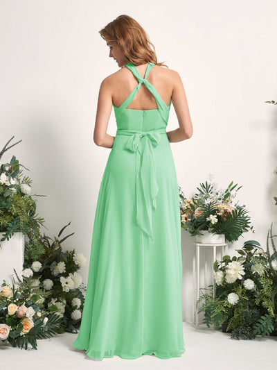Carlyna Robe de demoiselle d'honneur Trapèze Col coeur Longueur ras du sol Vert Menthe #couleur_vert-menthe