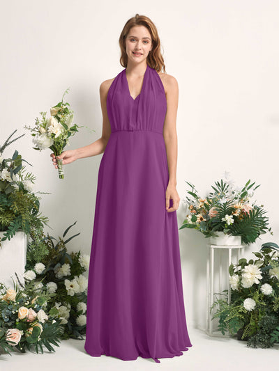 Carlyna Robe de demoiselle d'honneur Trapèze Col coeur Longueur ras du sol Violet #couleur_violet