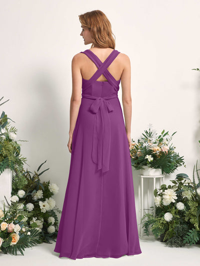 Carlyna Robe de demoiselle d'honneur Trapèze Col coeur Longueur ras du sol Violet #couleur_violet