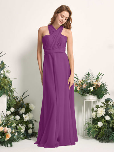 Carlyna Robe de demoiselle d'honneur Trapèze Col coeur Longueur ras du sol Violet #couleur_violet