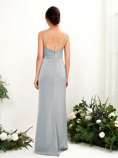 Carlyna Robe fourreau en satin col cœur longueur ras du sol demoiselle d'honneur Bleu Bébé #couleur_bleu-b-b