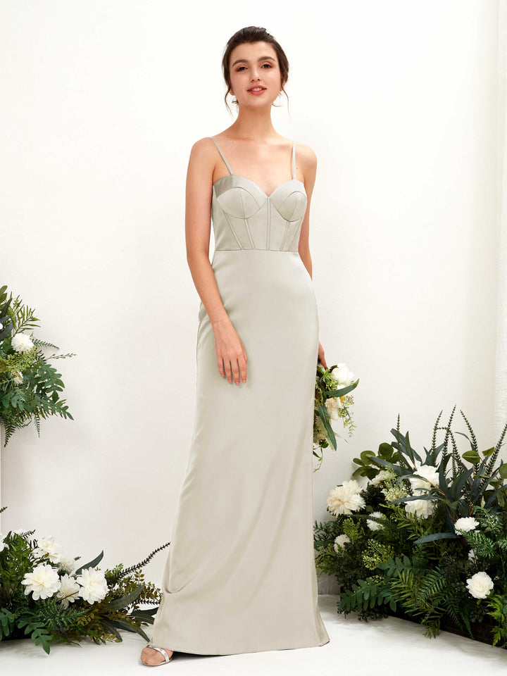 Carlyna Robe fourreau en satin col cœur longueur ras du sol demoiselle d&