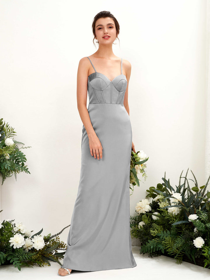 Carlyna Robe fourreau en satin col cœur longueur ras du sol demoiselle d&