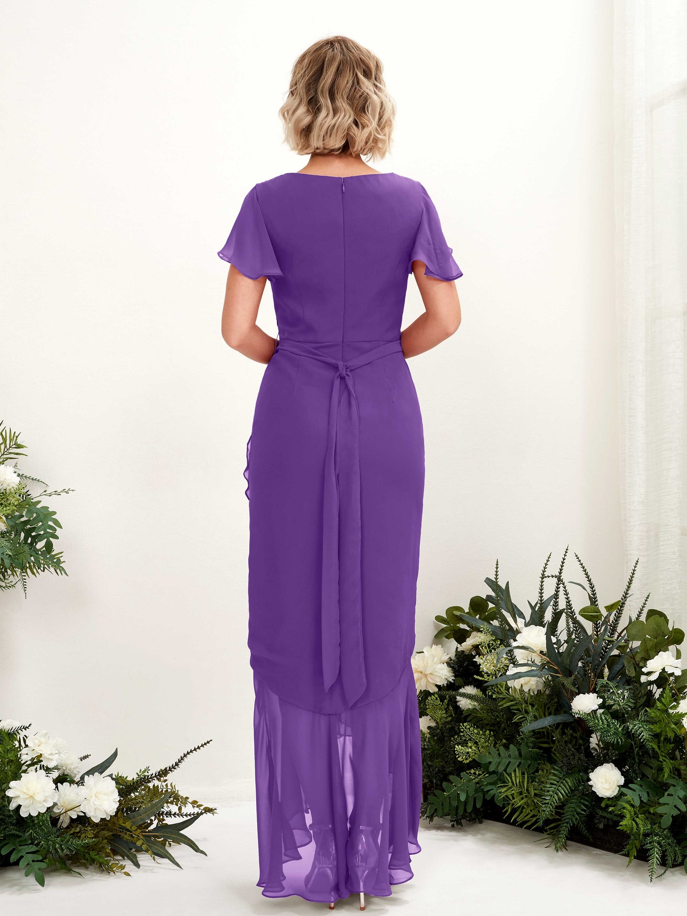 Carlyna Robe sirène col V manches papillon longueur sol Régence #couleur_r-gence