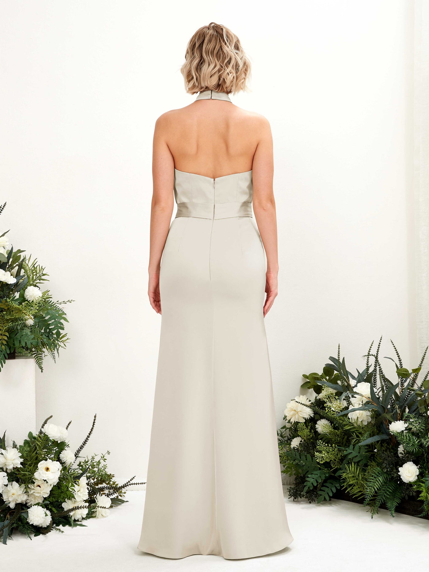 Carlyna Robe sirène licou longueur ras du sol Champagne #couleur_champagne