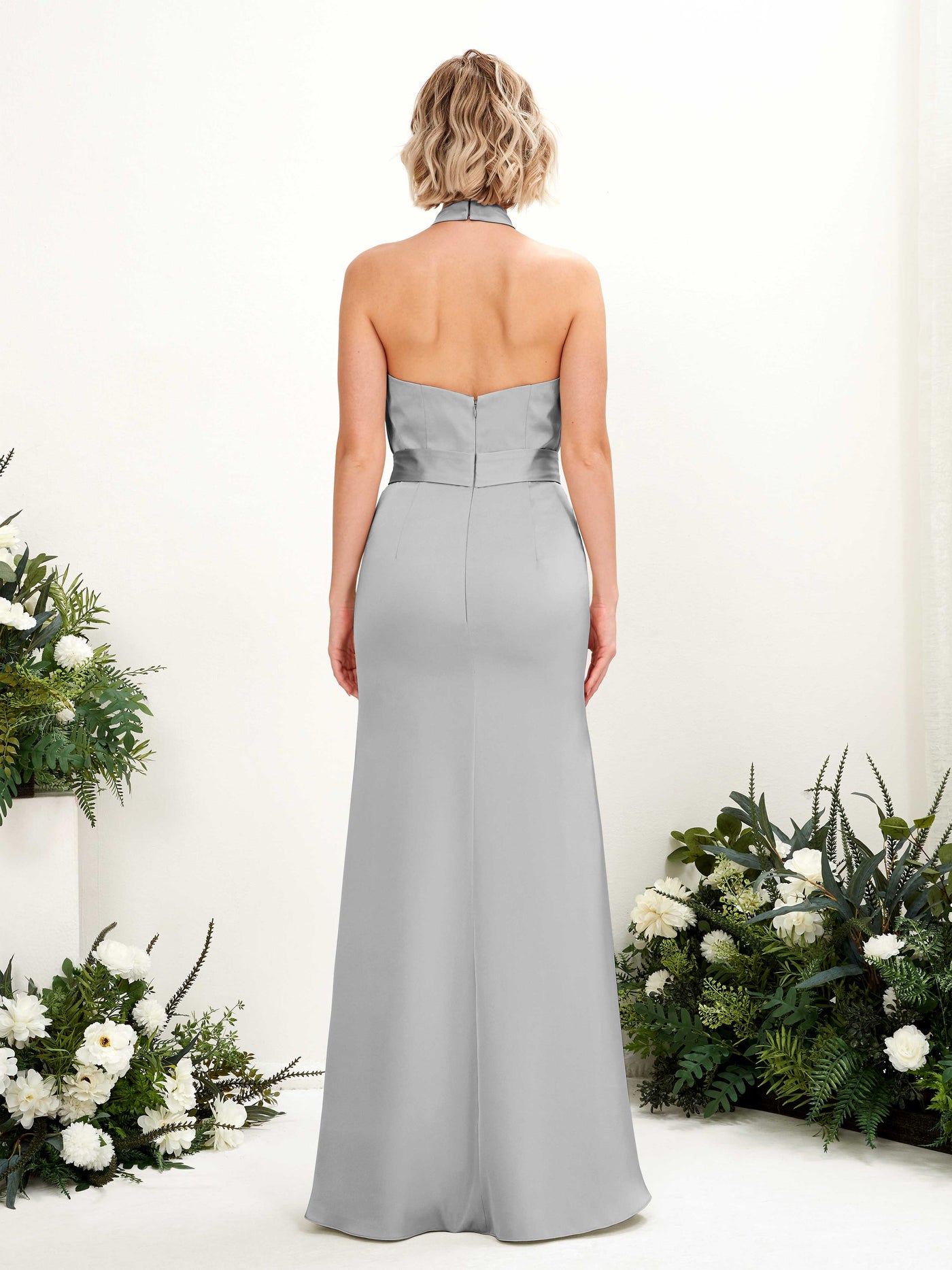 Carlyna Robe sirène licou longueur ras du sol Gris Boussole #couleur_gris-boussole