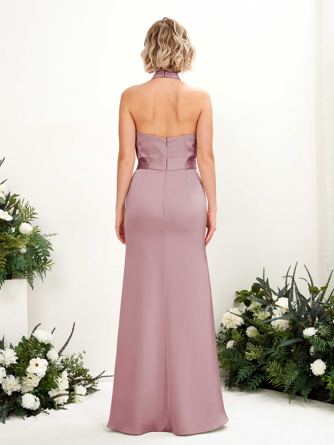 Carlyna Robe sirène licou longueur ras du sol Quartz Rose #couleur_quartz-rose