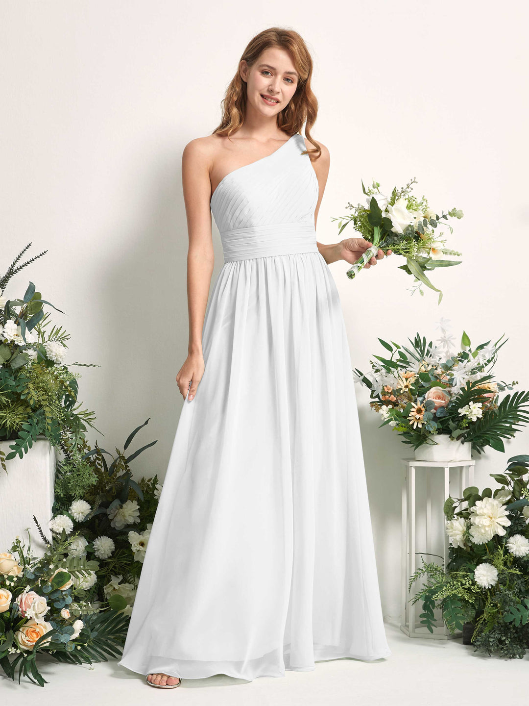 Carlyna Robe Trapèze Asymétrique Longueur ras du sol Mousseline Demoiselle d&