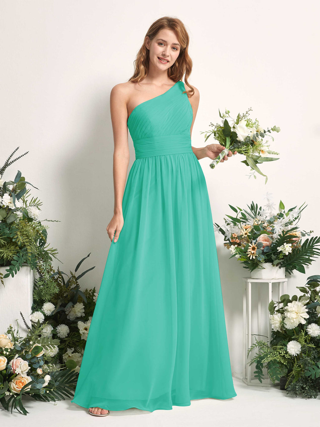 Carlyna Robe Trapèze Asymétrique Longueur ras du sol Mousseline Demoiselle d&