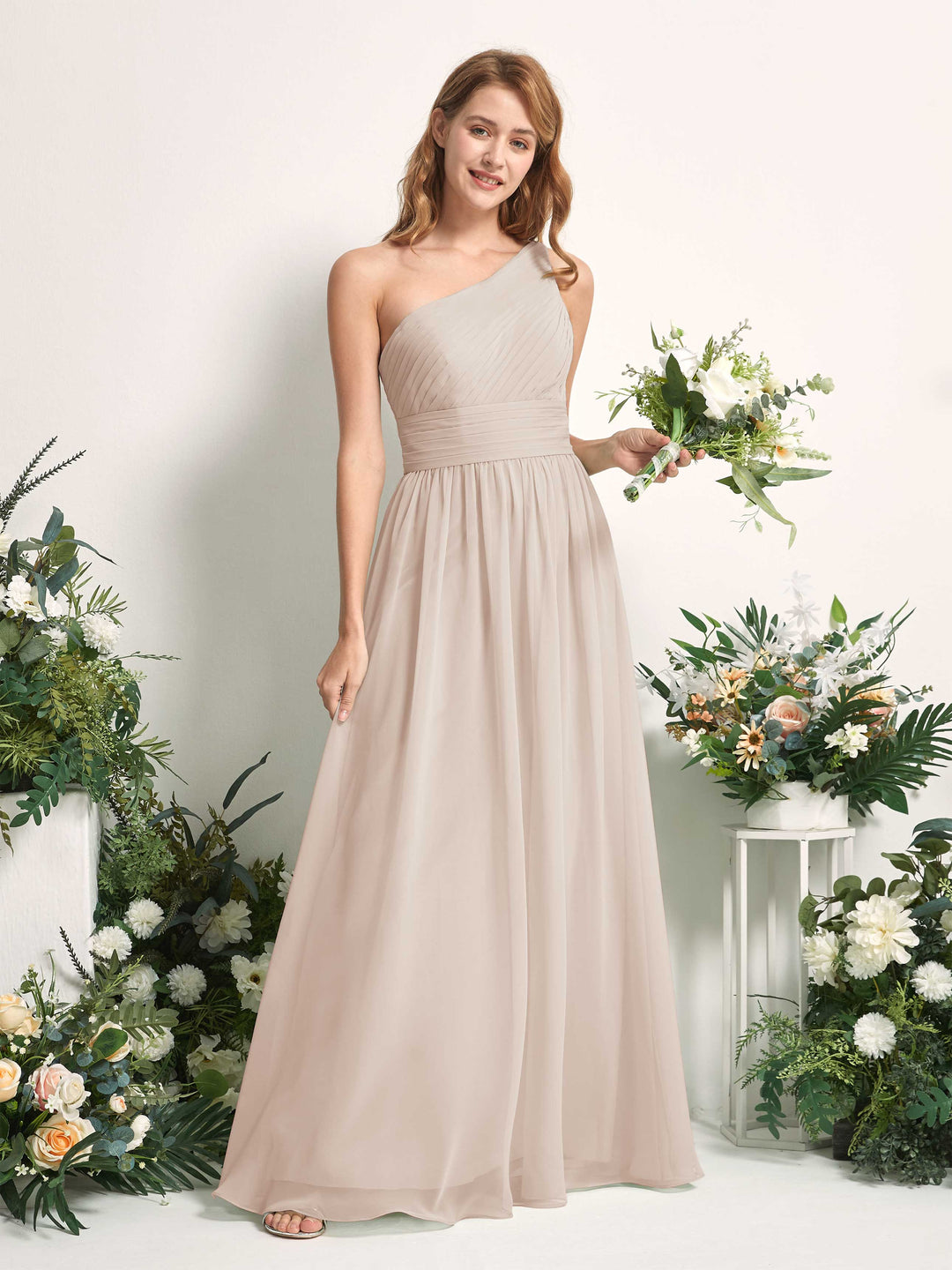 Carlyna Robe Trapèze Asymétrique Longueur ras du sol Mousseline Demoiselle d&