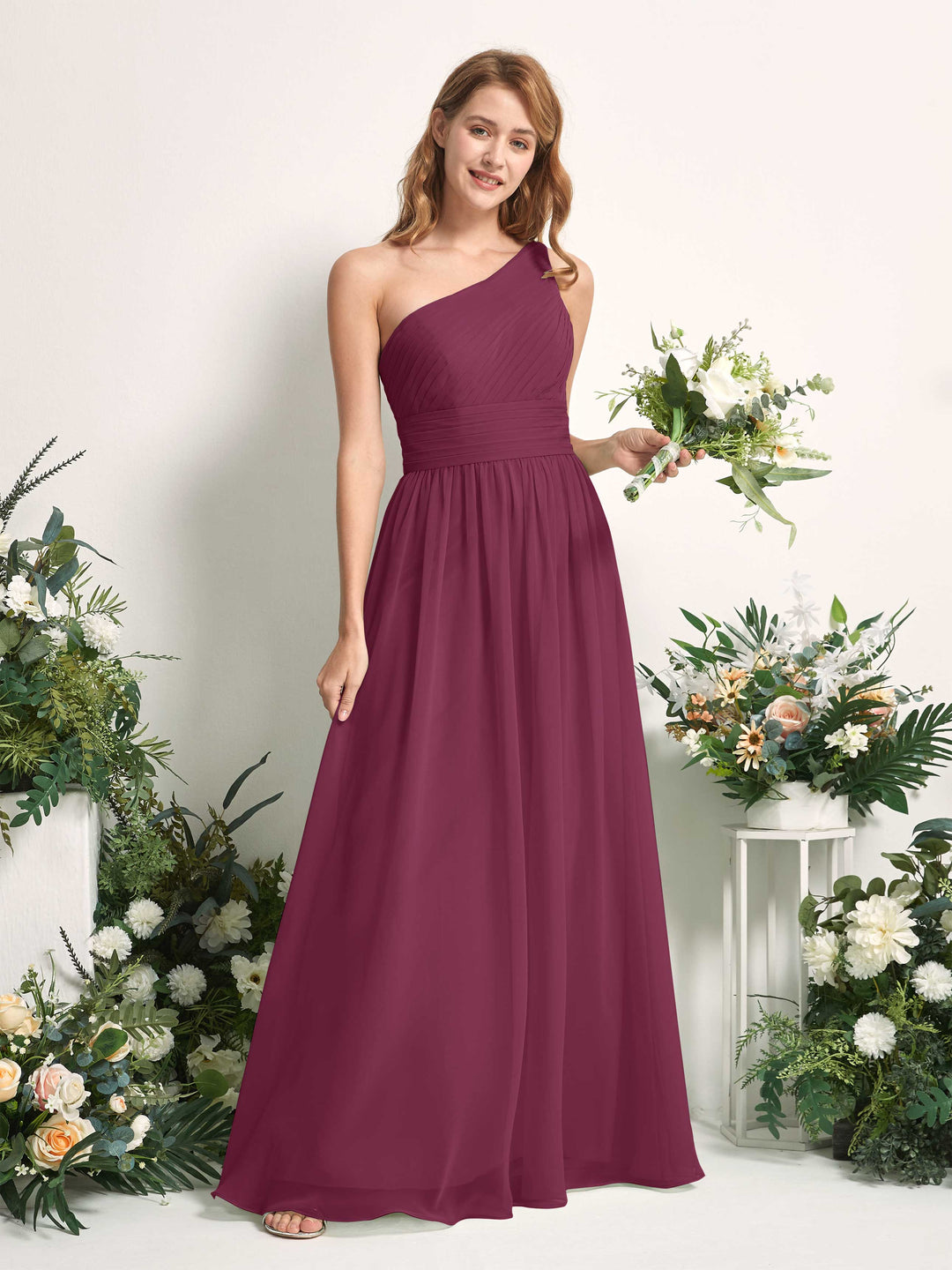 Carlyna Robe Trapèze Asymétrique Longueur ras du sol Mousseline Demoiselle d&