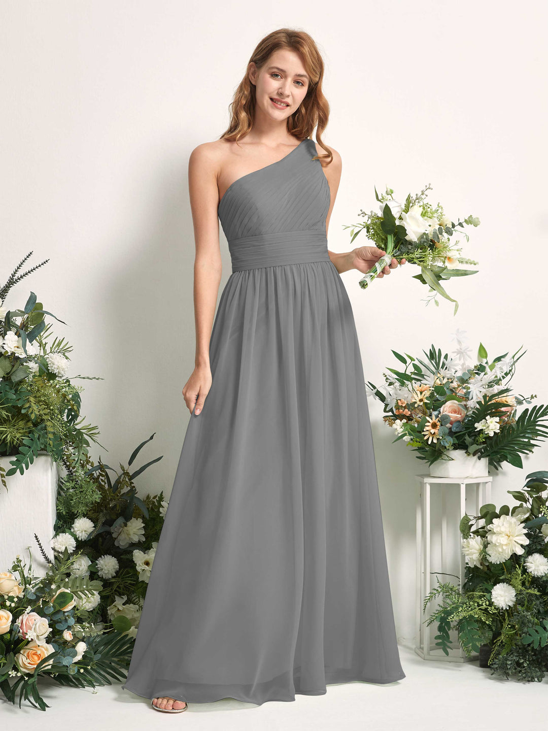 Carlyna Robe Trapèze Asymétrique Longueur ras du sol Mousseline Demoiselle d&