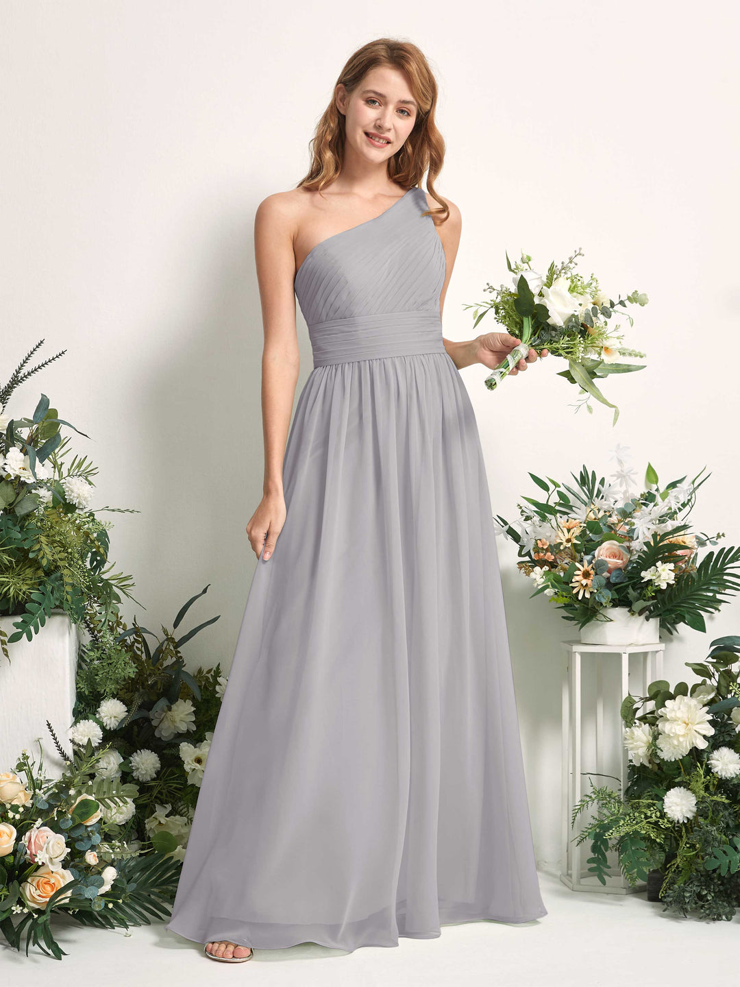 Carlyna Robe Trapèze Asymétrique Longueur ras du sol Mousseline Demoiselle d&