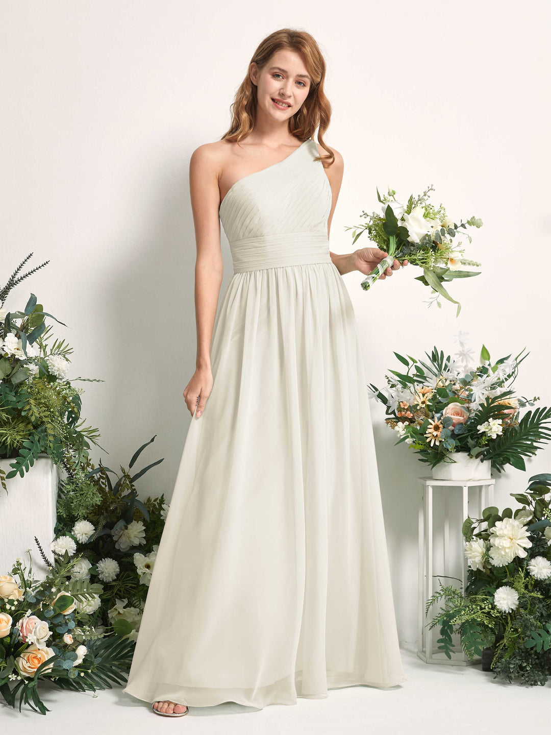 Carlyna Robe Trapèze Asymétrique Longueur ras du sol Mousseline Demoiselle d&