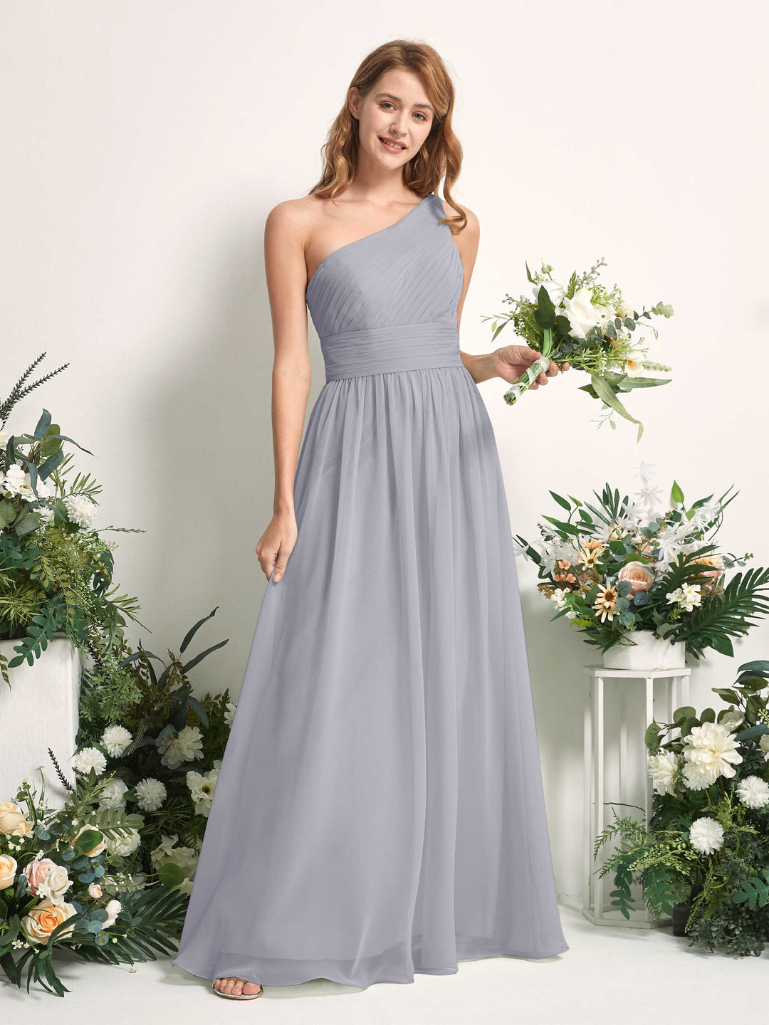 Carlyna Robe Trapèze Asymétrique Longueur ras du sol Mousseline Demoiselle d&