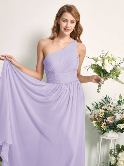 Carlyna Robe Trapèze Asymétrique Longueur ras du sol Mousseline Demoiselle d'honneur Lilas #couleur_lilas