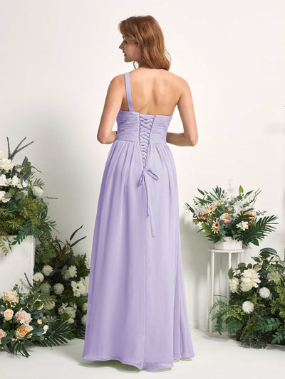 Carlyna Robe Trapèze Asymétrique Longueur ras du sol Mousseline Demoiselle d'honneur Lilas #couleur_lilas