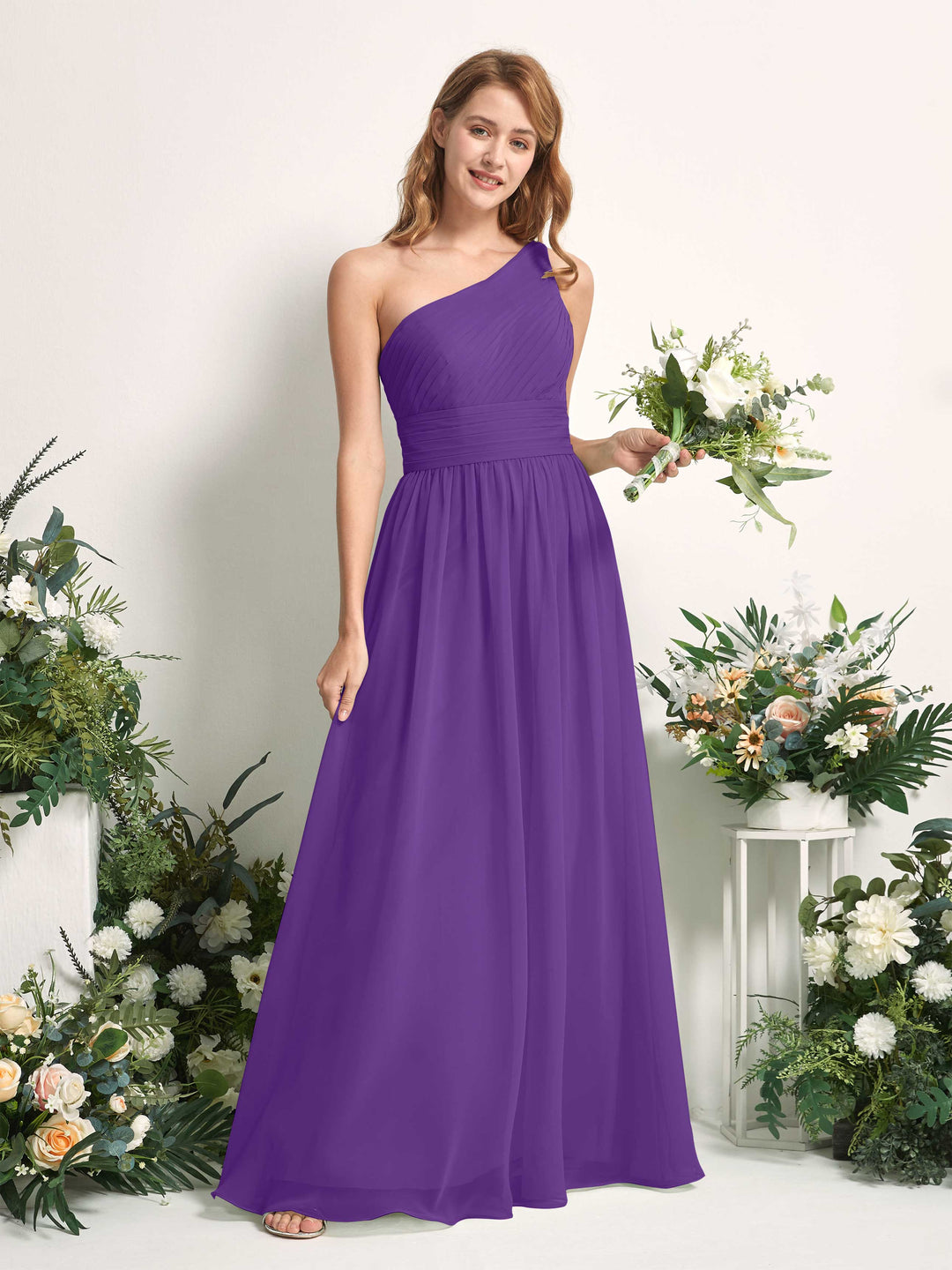 Carlyna Robe Trapèze Asymétrique Longueur ras du sol Mousseline Demoiselle d&