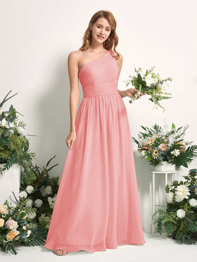 Carlyna Robe Trapèze Asymétrique Longueur ras du sol Mousseline Demoiselle d'honneur Rose Ballet #couleur_rose-ballet