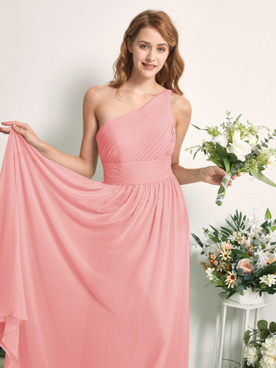 Carlyna Robe Trapèze Asymétrique Longueur ras du sol Mousseline Demoiselle d'honneur Rose Ballet #couleur_rose-ballet