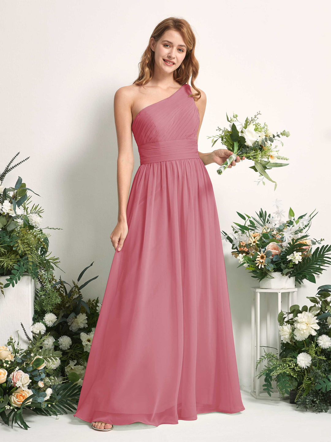 Carlyna Robe Trapèze Asymétrique Longueur ras du sol Mousseline Demoiselle d&