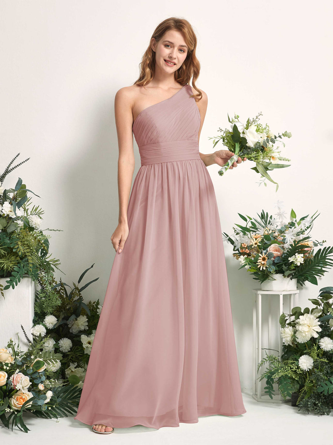 Carlyna Robe Trapèze Asymétrique Longueur ras du sol Mousseline Demoiselle d&