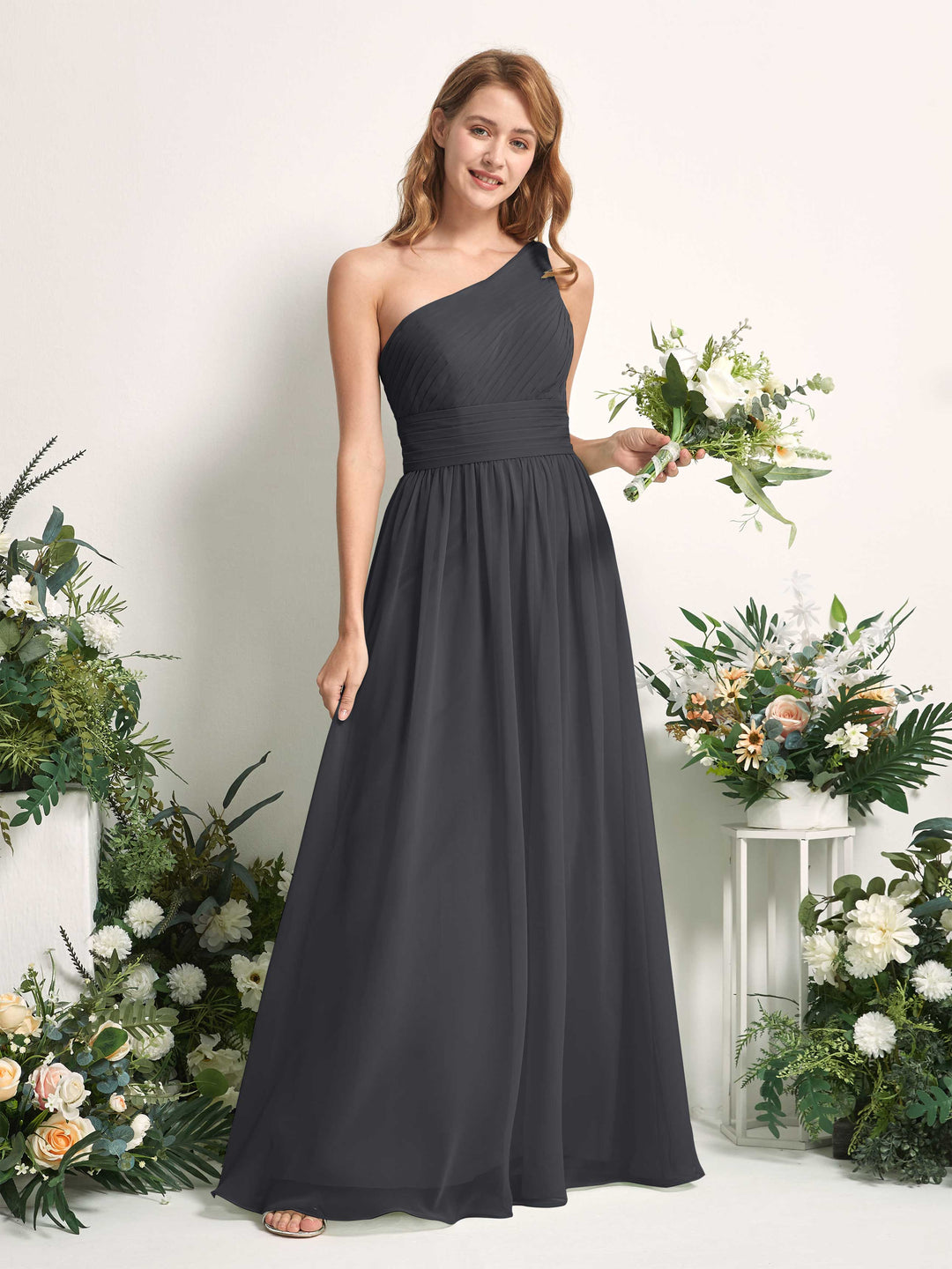 Carlyna Robe Trapèze Asymétrique Longueur ras du sol Mousseline Demoiselle d&
