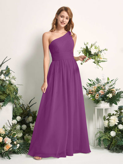 Carlyna Robe Trapèze Asymétrique Longueur ras du sol Mousseline Demoiselle d'honneur Violet #couleur_violet