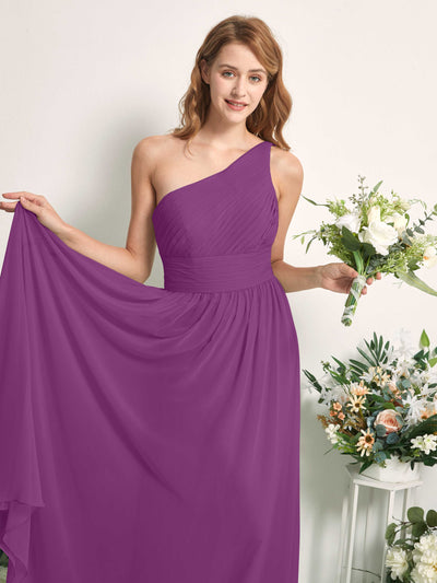Carlyna Robe Trapèze Asymétrique Longueur ras du sol Mousseline Demoiselle d'honneur Violet #couleur_violet