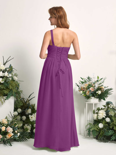 Carlyna Robe Trapèze Asymétrique Longueur ras du sol Mousseline Demoiselle d'honneur Violet #couleur_violet