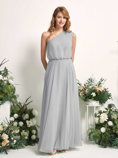 Carlyna Robe Trapèze Asymétrique Longueur Sol Robes de Demoiselle d'Honneur Argent #couleur_argent