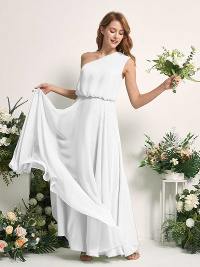 Carlyna Robe Trapèze Asymétrique Longueur Sol Robes de Demoiselle d'Honneur Blanc #couleur_blanc