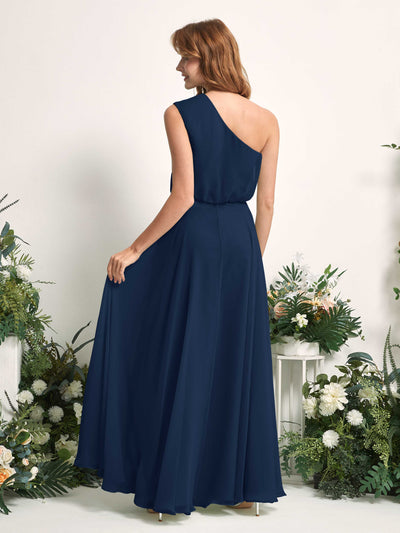 Carlyna Robe Trapèze Asymétrique Longueur Sol Robes de Demoiselle d'Honneur Bleu Marine #couleur_bleu-marine