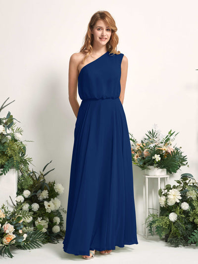 Carlyna Robe Trapèze Asymétrique Longueur Sol Robes de Demoiselle d'Honneur Bleu Roi #couleur_bleu-roi