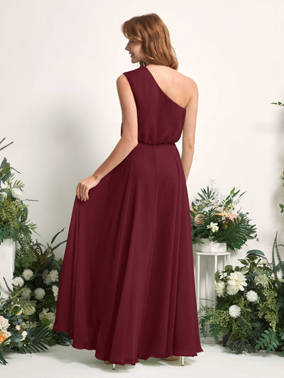 Carlyna Robe Trapèze Asymétrique Longueur Sol Robes de Demoiselle d'Honneur Bordeaux #couleur_bordeaux