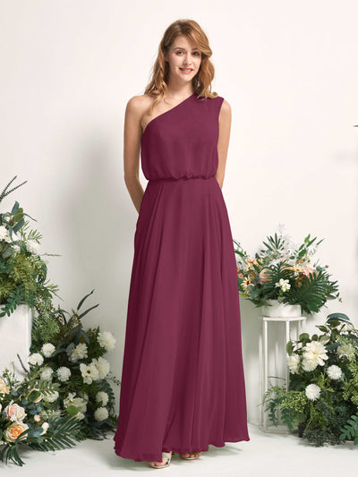 Carlyna Robe Trapèze Asymétrique Longueur Sol Robes de Demoiselle d'Honneur Chianti #couleur_chianti